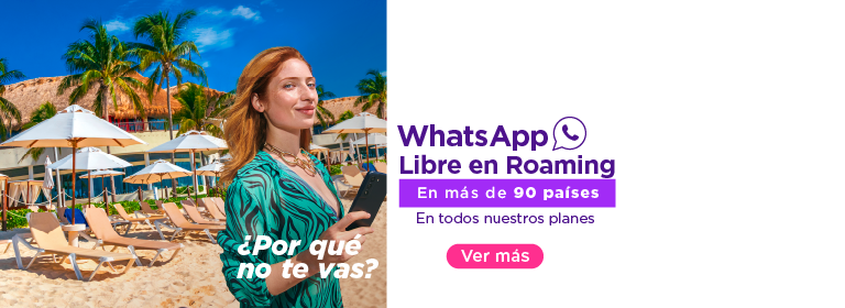 WhatsApp libre en Roaming en mas de 90 países en todos nuestros planes