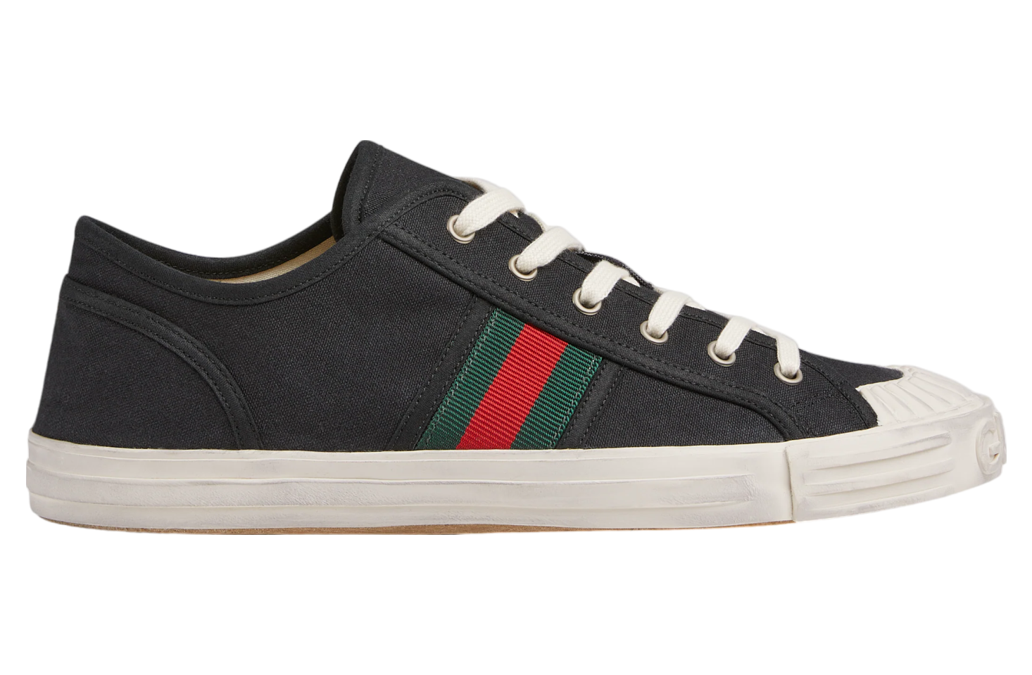 Gucci Sneaker With Web Black Cotton