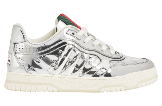 Gucci Re-Web Silver Metallic Leather