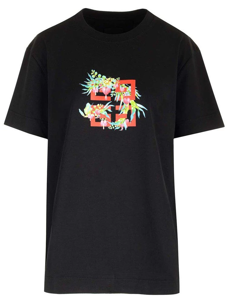 商品Givenchy|Givenchy 4G Flower Printed Crewneck T-Shirt,价格¥2063,第1张图片