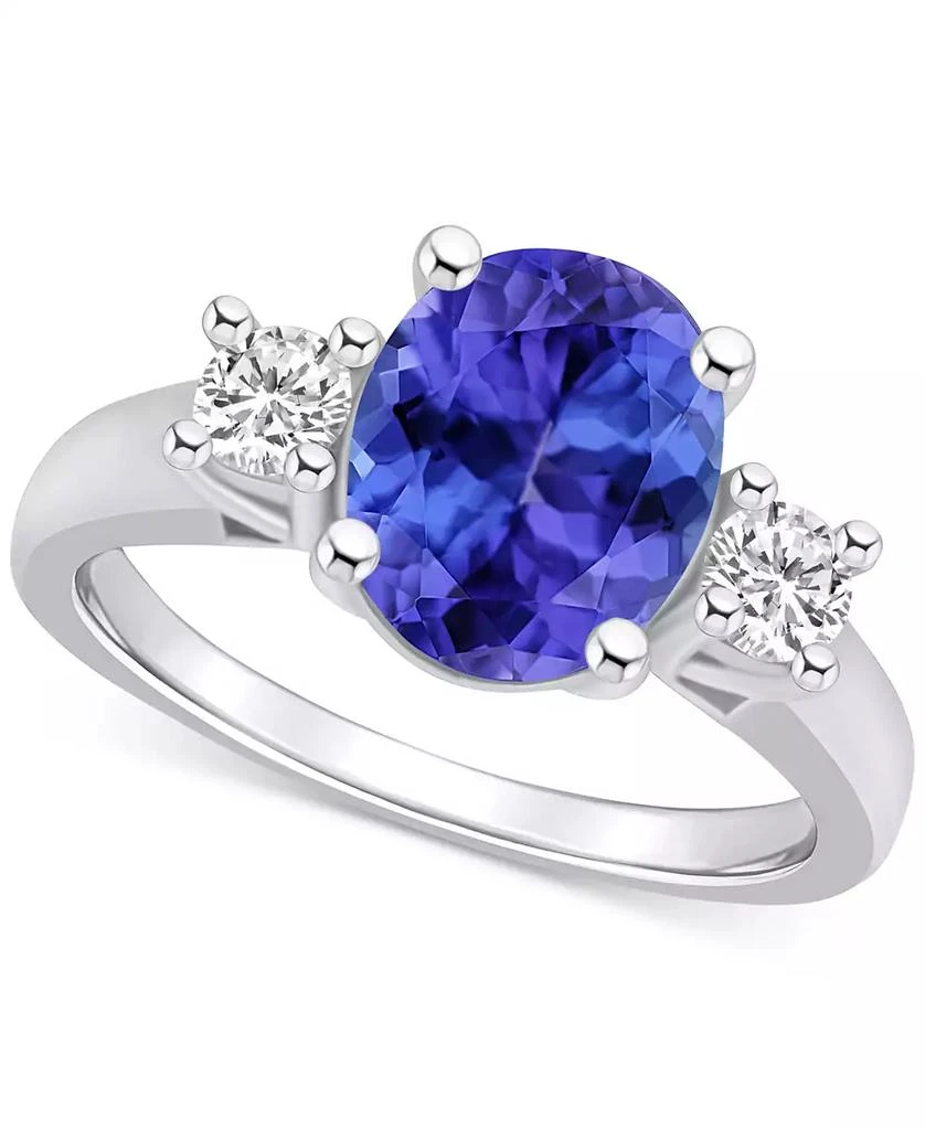 商品Macy's|Tanzanite (2-3/4 ct. t.w.) & Diamond (1/3 ct. t.w.) Oval Ring in 14k Gold,价格¥21919,第1张图片