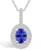 颜色: White Gold, Macy's | Tanzanite (1-1/4 Ct. t.w.) and Diamond (1/2 Ct. t.w.) Halo Pendant Necklace