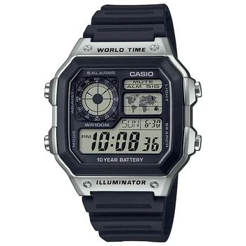 Casio | 男式数字黑色树脂表带手表42.1mm,商家折扣挖宝区,价格¥181