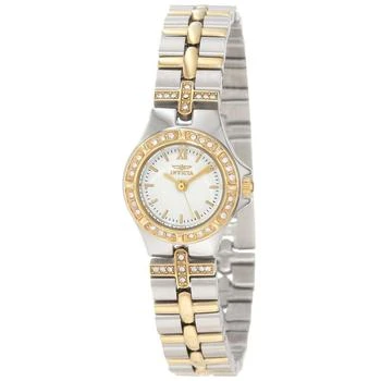 Invicta | Invicta 0133 Women's Wildflower Crystal Accented Bezel White Dial Two Tone Bracelet Watch,商家My Gift Stop,价格¥349