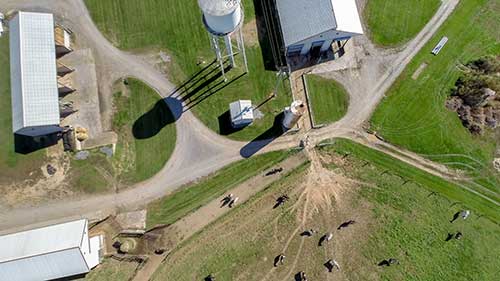 Aerial of farm