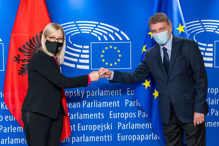 David SASSOLI, EP President meets with Lindita NIKOLLA, Speaker of the Albanian Parliament