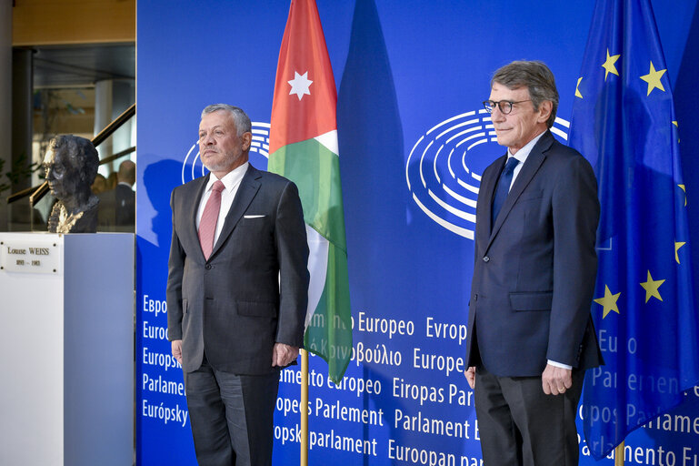 David SASSOLI, EP President welcomes His Majesty King Abdullah II, King of the Hashemite Kingdom of Jordan- Official welcome