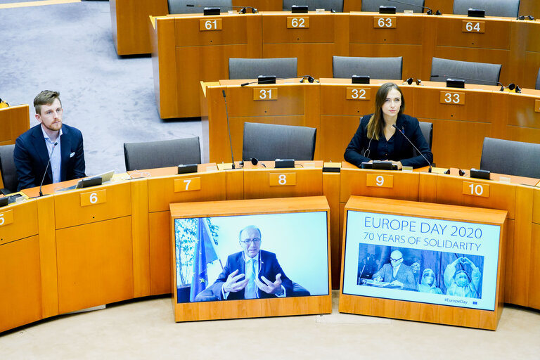 Europe Day - Schuman Declaration Anniversary 70 Years of Solidarity - Live discussion on Europe’s common future with Othmar KARAS and Katarina BARLEY, Vice-Presidents in charge of Communication of the European Parliament