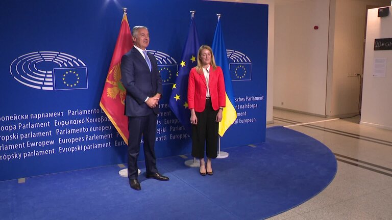 Roberta METSOLA, EP President meets Milo DJUKANOVIC, President of Montenegro: Arrival, welcome and roundtable