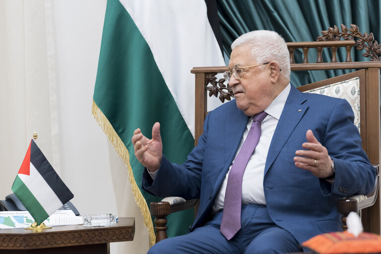 Official visit by Roberta METSOLA, EP President to Ramallah, West Bank: - Meeting with Mahmoud ABBAS, President of the Palestinian Authority