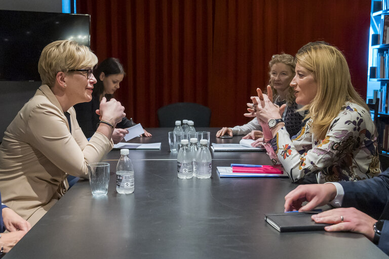 Official visit by Roberta METSOLA, EP President to Copenhagen, Danemark: Meeting with Ingrida SIMONYTE, Lithuanian Prime Minister