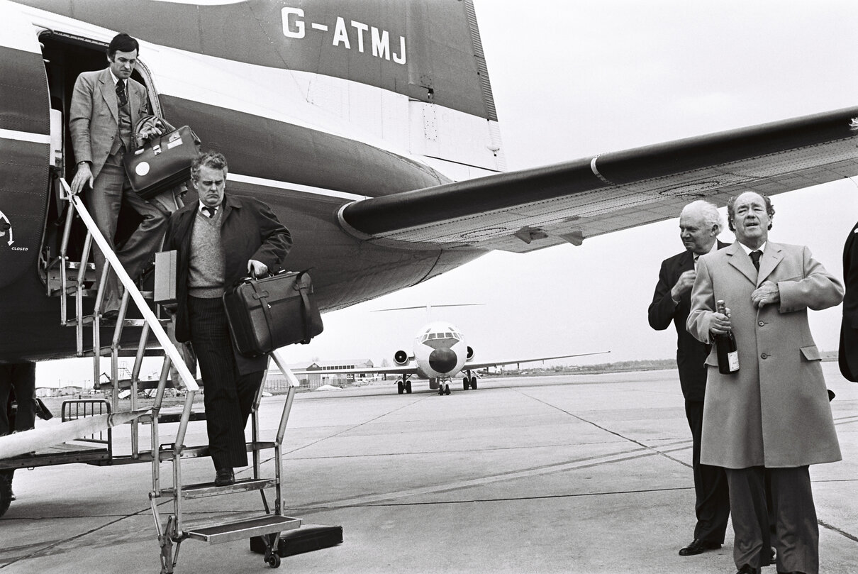 United Kingdom MEPs arriving at the airport in Strasbourg