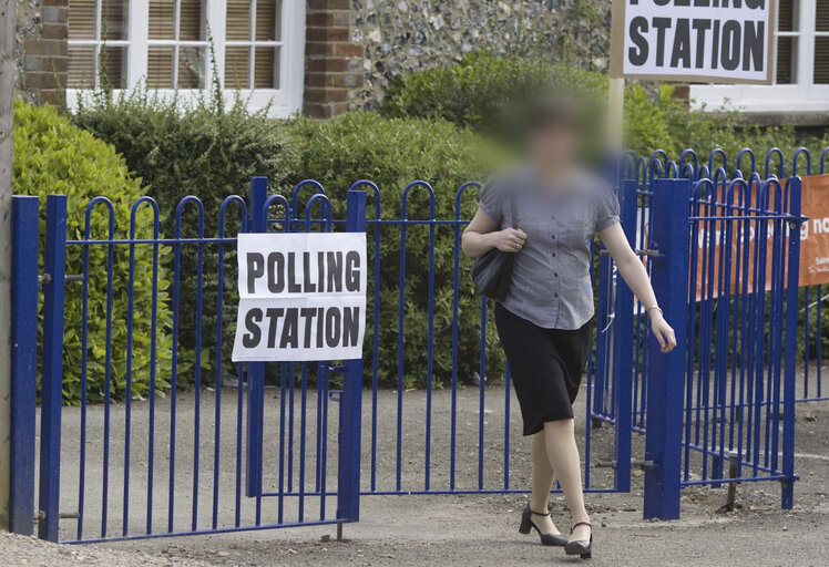 European Elections polling station in the UK