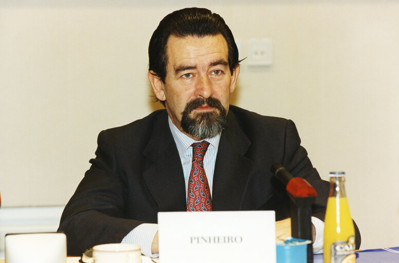 Joao de Deus PINHEIRO MEP in a meeting at the EP.