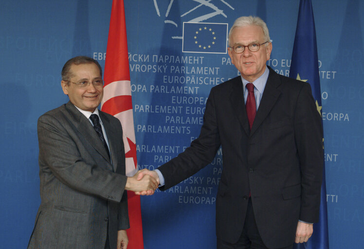 Hans Gert POETTERING - EP President meets with Abdalwahab Abdallah, Minister of Foreign Affairs of Tunisia, in Brussels