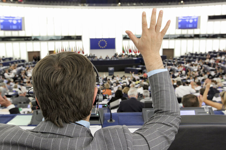 Mihai TURCANU in plenary session week 28 2015 in Strasbourg.