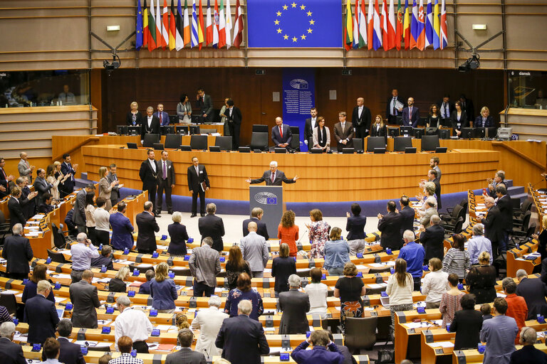 Official visit of the President of the Palestinian National Authority to the European Parliament in Brussels. Mahmud ABBAS - President of the Palestinian Authority addresses the plenary