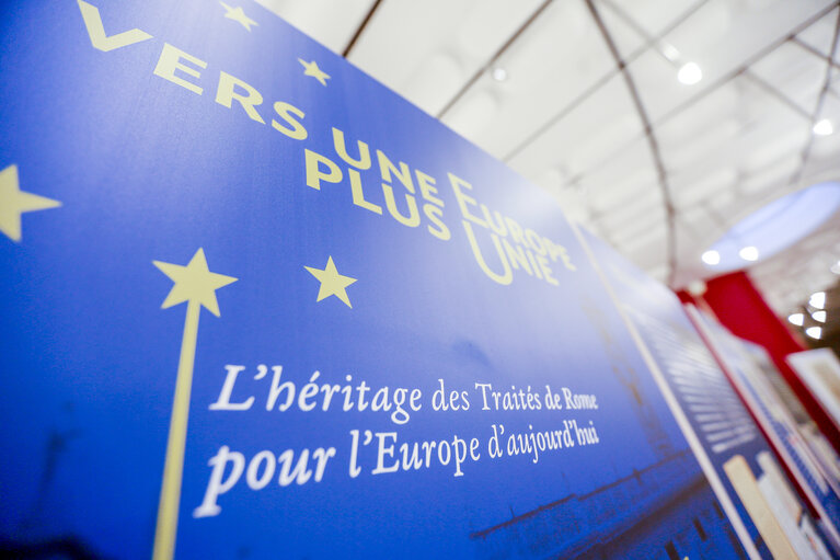 Exhibition 60th anniversary of the Rome Treaty in the European Parliament in Strasbourg.