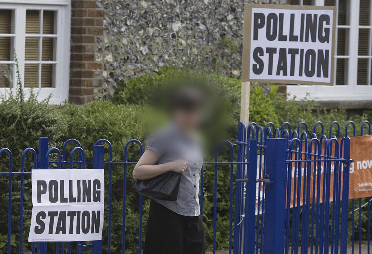 European Elections polling station in the UK