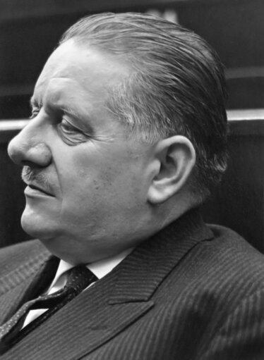 Alain POHER during a session in Strasbourg, France, January 21, 1964.