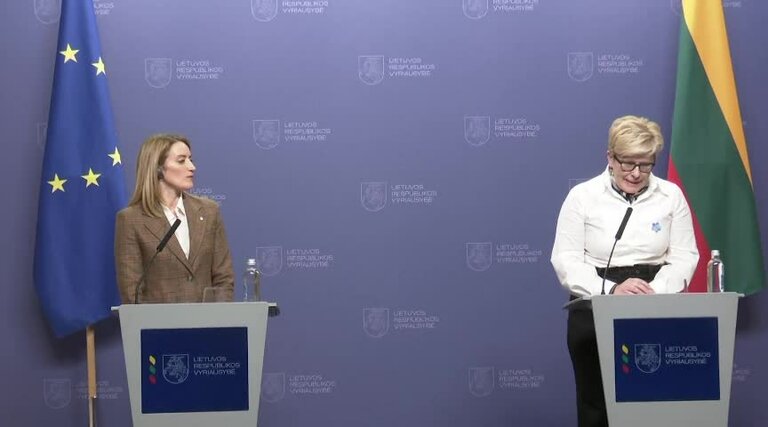 Press point by Roberta METSOLA, EP President and Ingrida ŠIMONYTĖ, Lithuanian Prime Minister