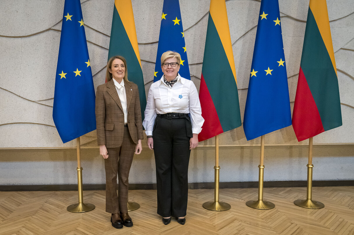 Official visit by Roberta METSOLA, EP President to Vilnius (Lithuania) - Meeting with Ingrida ŠIMONYTĖ, Lithuanian Prime Minister