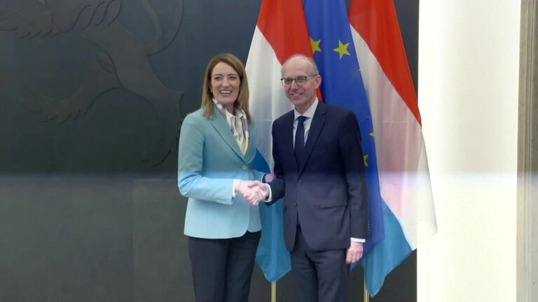 Official visit by Roberta METSOLA, EP President to Luxembourg (Grand Duchy of Luxembourg) - Meeting with Luc FRIEDEN, Luxembourgish Prime Minister: extracts from the arrival, meeting and roundtable