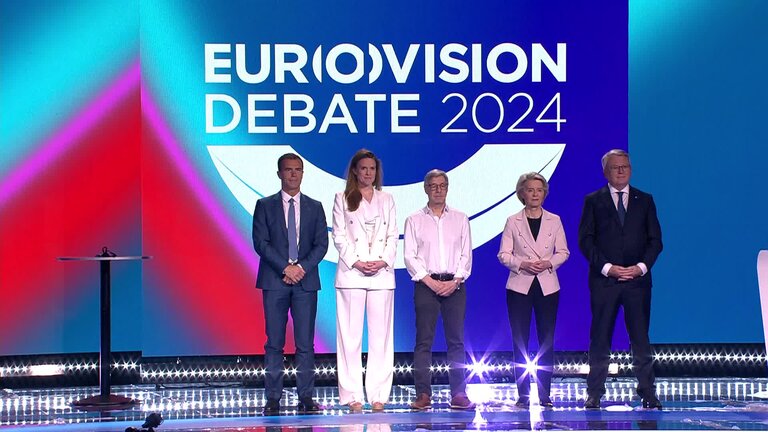 Eurovision Debate 2024 - Photo opportunity on stage with participants