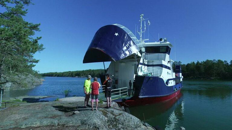 European elections 2024 - Ambiance shots of advance voting on a ferry in Kemiönsaari (Finland)