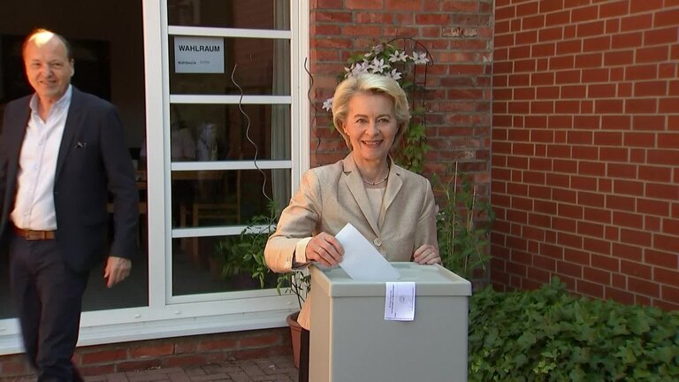 European Elections 2024 - Ursula von der LEYEN, EC President and Lead candidate for the European People's Party voting in Lower Saxony (Germany)