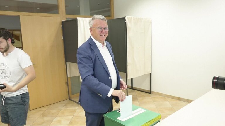 European Elections 2024 - Nicolas SCHMIT, European Commissioner for Jobs and Social Rights and candidate for the European Socialists Party voting in Luxembourg