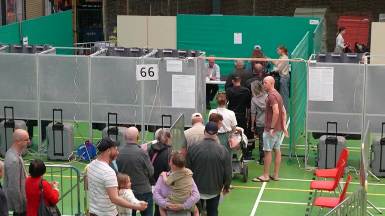 European Elections 2024 - Ambiance shots of polling stations in Anderlecht and Dilbeek (Belgium)