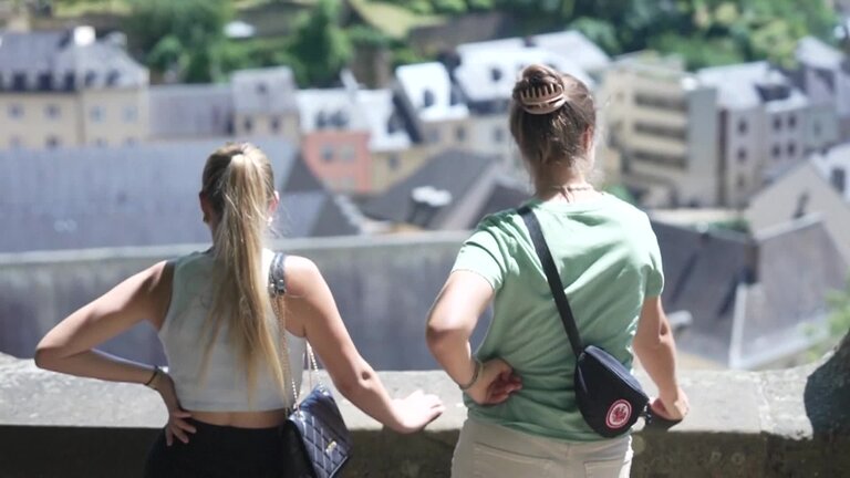 European elections 2024 - Ambiance shots of polling stations in Luxembourg city center