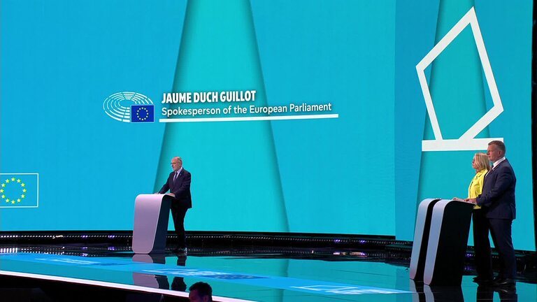 European Elections Night 2024 - Opening by Jaume DUCH, Spokesperson of the European Parliament, Delphine COLARD, Deputy Spokesperson and by Philipp SCHULMEISTER, Director for Campaigns