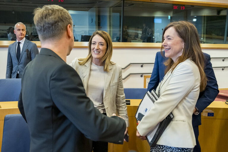 Nuotrauka 6: Meeting of the EP Conference of President with the participation of Charles MICHEL, President of the European Council