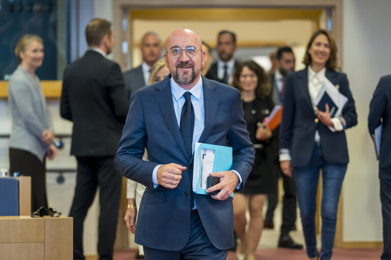 Nuotrauka 11: Meeting of the EP Conference of President with the participation of Charles MICHEL, President of the European Council