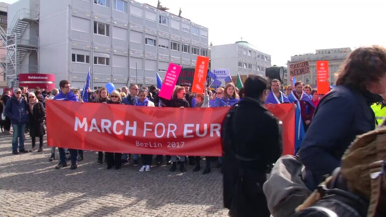 March for Europe 2017 in Berlin: illustrative shots of the demonstration