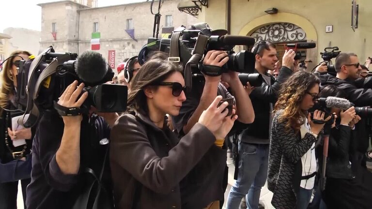 Extraordinary Joint meeting of the Conference of Presidents and the Bureau in Italy: visit to the historical city centre of Norcia affected by earthquake, statement by Antonio TAJANI, EP President and group photo