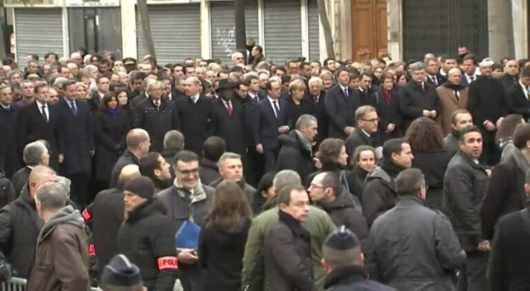 Silent March in honour of the victims of the Charlie Hebdo attack (11/01/2015): general views