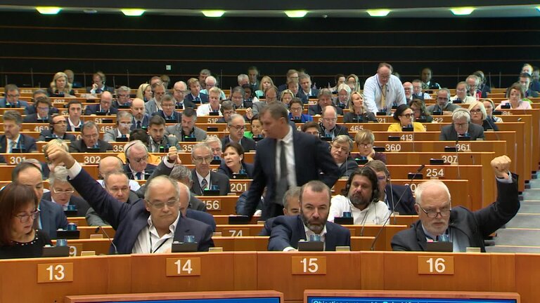 European Parliament Stockshots 9th Parliamentary Term: Brussels - Votes and ambiance shots in the hemicycle