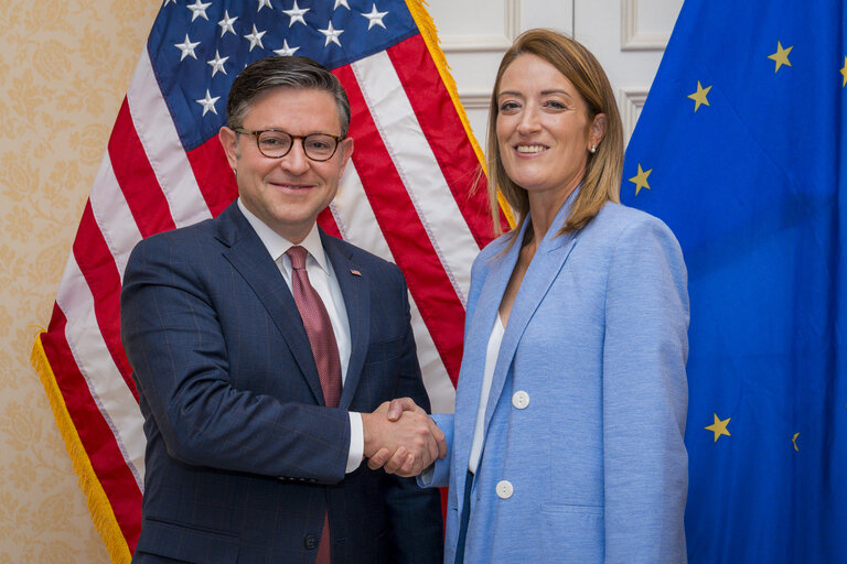 Official visit by Roberta METSOLA, EP President, to Verona (Italy) - G7 Speakers conference - Bilateral Meeting with Mike JOHNSON, Speaker of the House of Representatives of the United States of America