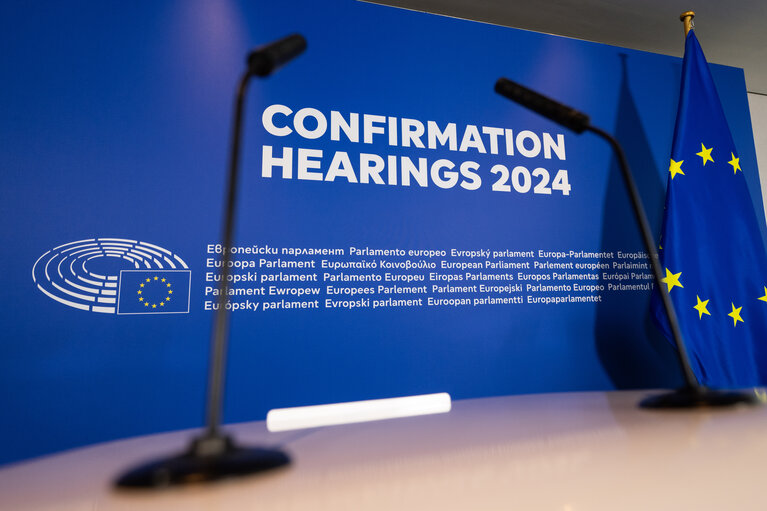 Stockshot of the hearings of the European Commissioner-designate