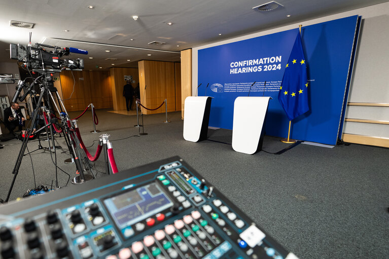 Stockshot of the hearings of the European Commissioner-designate