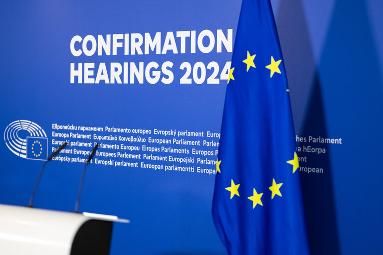 Stockshot of the hearings of the European Commissioner-designate