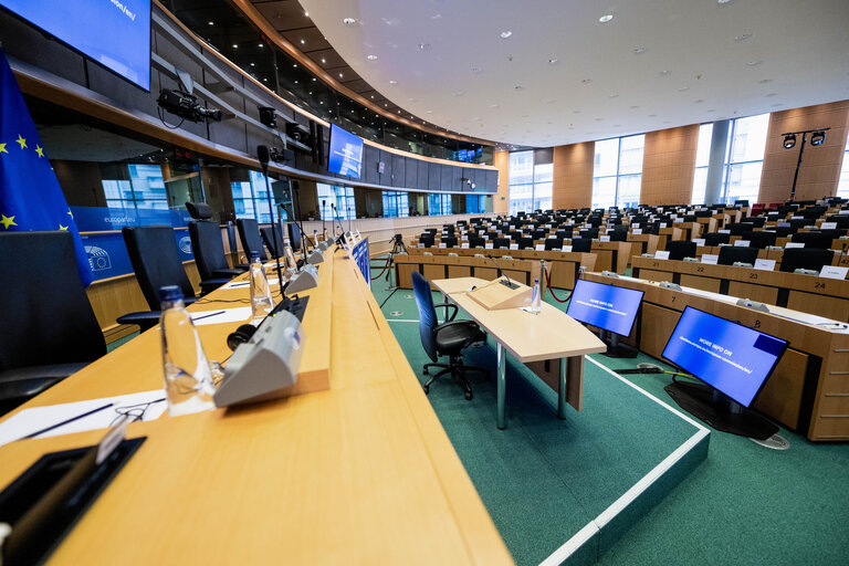 Stockshot of the hearings of the European Commissioner-designate