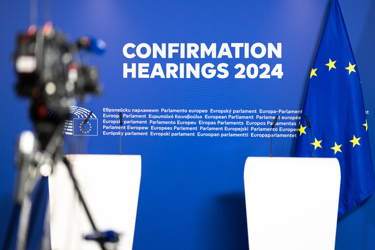 Stockshot of the hearings of the European Commissioner-designate