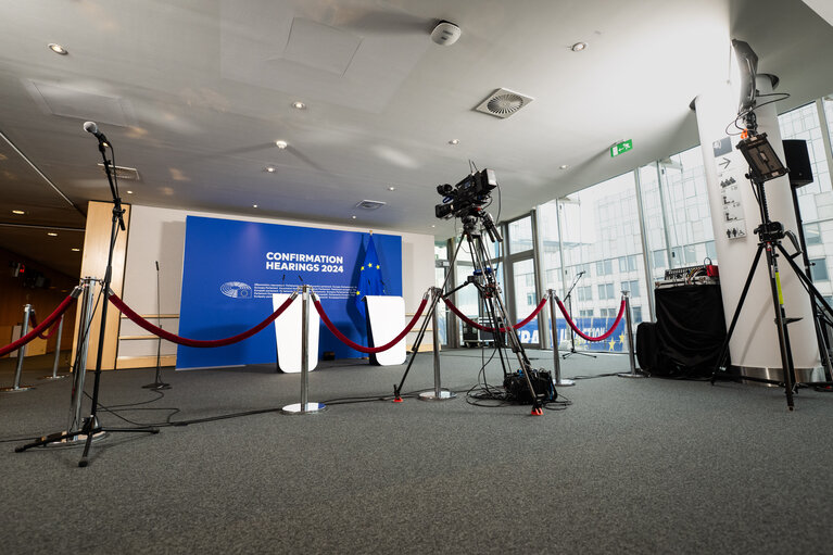 Stockshot of the hearings of the European Commissioner-designate