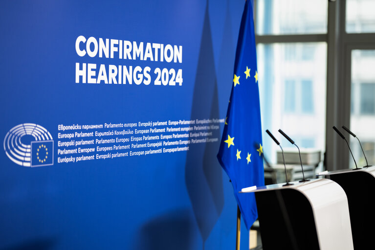 Stockshot of the hearings of the European Commissioner-designate