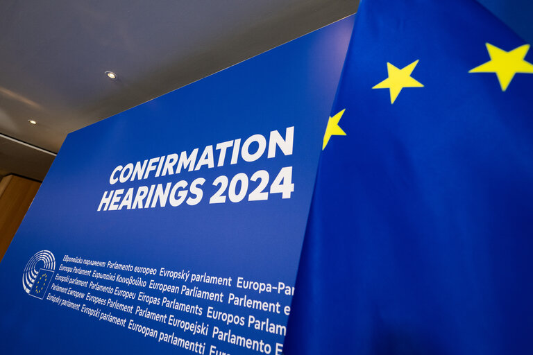 Stockshot of the hearings of the European Commissioner-designate