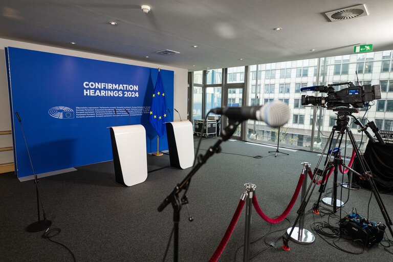 Stockshot of the hearings of the European Commissioner-designate